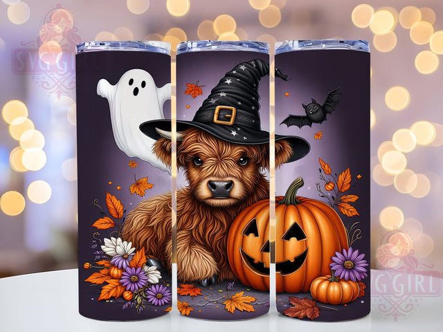 Highland Cow Ghost Pumpkin Tumbler, Ghost Pumpkin Cup, Fall Farm Animal Wrap, 20Oz Sublimation Design, Rustic Halloween Drinkware, Cute Cow Spooky Tumbler, Autumn Harvest Mug Sublimation SvggirlplusArt 