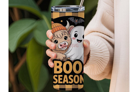 Highland Cow Halloween 20oz Tumbler Wrap Sublimation DesignSVG 