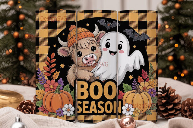 Highland Cow Halloween 20oz Tumbler Wrap Sublimation DesignSVG 