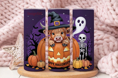 Highland Cow Halloween 20oz Tumbler Wrap Sublimation DesignSVG 