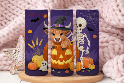 Highland Cow Halloween 20oz Tumbler Wrap Sublimation DesignSVG 