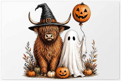 Highland Cow Halloween PNG | Ghost Sublimation Digital Download SVG BillahCrafts 