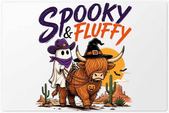 Highland Cow Halloween PNG | Spooky Ghost Cow Sublimation PNG SVG BillahCrafts 