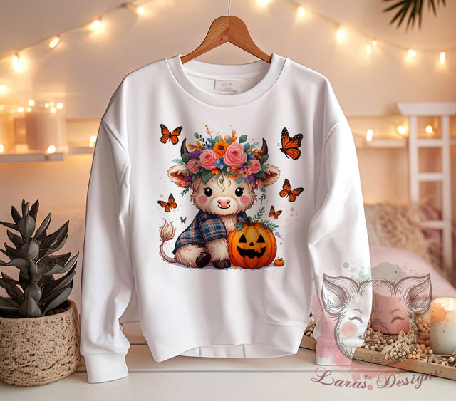 Highland Cow, Halloween, Spooky Vibes, PNG Files, Sublimation Designs, Farm Animal Halloween, Cute Halloween Decor, Fall Crafts Sublimation Lara' s Designs 