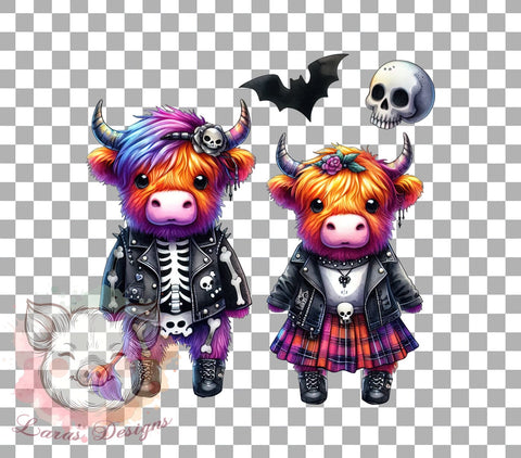 Highland Cow, Halloween, Spooky Vibes, PNG Files, Sublimation Designs, Farm Animal Halloween, Cute Halloween Decor, Fall Crafts Sublimation Lara' s Designs 