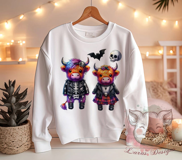 Highland Cow, Halloween, Spooky Vibes, PNG Files, Sublimation Designs, Farm Animal Halloween, Cute Halloween Decor, Fall Crafts Sublimation Lara' s Designs 
