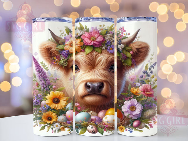 Highland Cow, Hands Off My Eggs, 20oz Tumbler, Sublimation Design, Farmhouse Decor, Cute Cow Gift, Rustic Kitchenware Sublimation SvggirlplusArt 