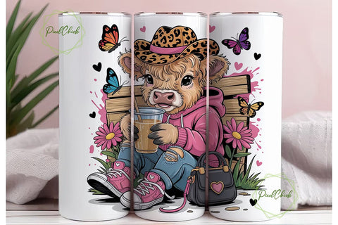 Highland Cow Hoodie Tumbler Wrap PNG Sublimation PixelChick 