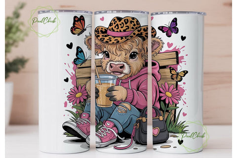 Highland Cow Hoodie Tumbler Wrap PNG Sublimation PixelChick 