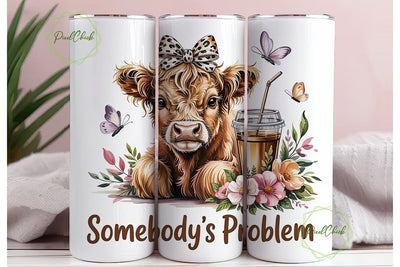 Highland Cow Iced Coffee 20oz Tumbler Sublimation PixelChick 
