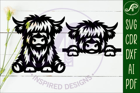 Highland cow laser cut outs SVG file SVG APInspireddesigns 