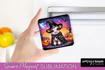 Highland Cow Magnet Sublimation - Cute Halloween Magnet Sublimation OrangeBrushStudio 
