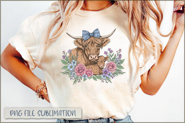 Highland Cow Mama Sublimation Sublimation Shetara Begum 
