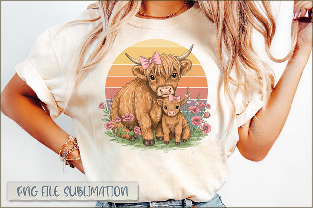 Highland Cow Mommi Sublimation Sublimation Shetara Begum 