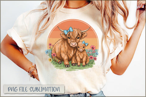 Highland Cow Mommi Sublimation Sublimation Shetara Begum 