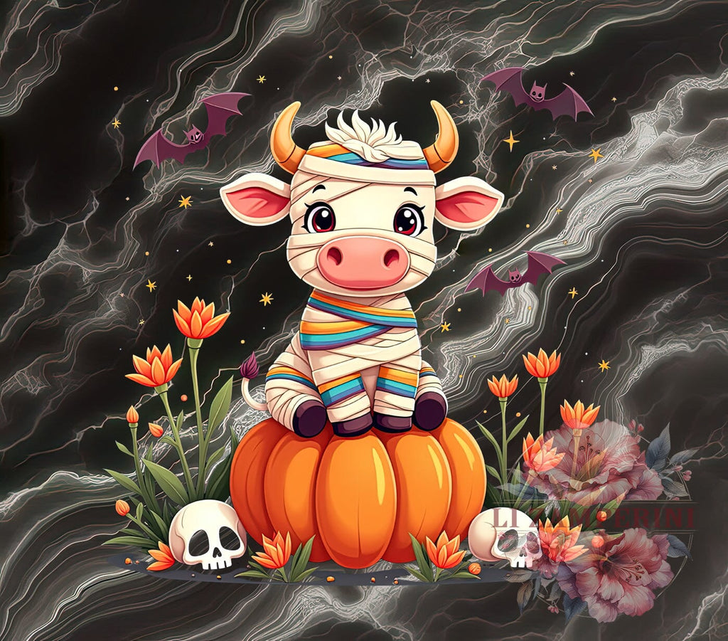 Highland Cow, Mummy Cow, Halloween Decor, Cute Cow Art, Digital ...