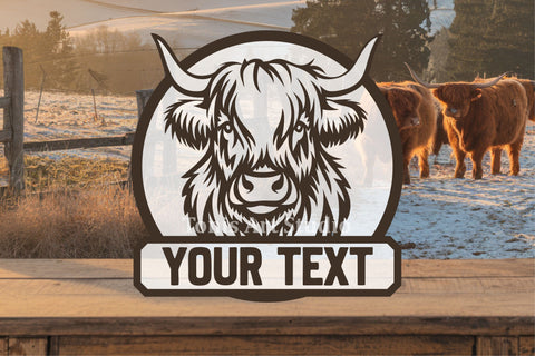 Highland Cow Name Sign SVG | Laser Cut File SVG TonisArtStudio 