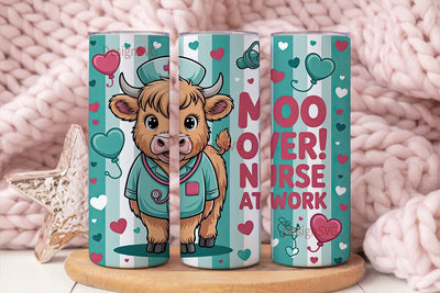 Highland Cow Nurse 20oz Tumbler Wrap Sublimation DesignSVG 