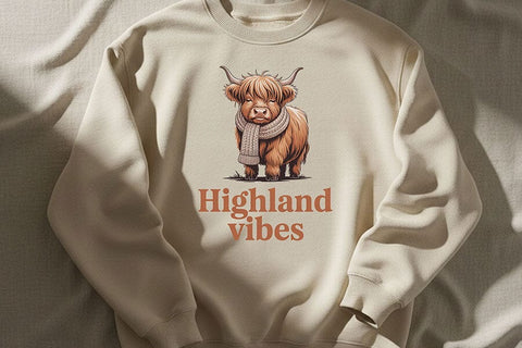 Highland Cow Png Bundle, 5 Highland Cow Sublimation Designs, Cozy Farmhouse Cow Collection, Western Boutique Shirt Graphic, Fall Cow Png Set SVG TiffsCraftyCreations 