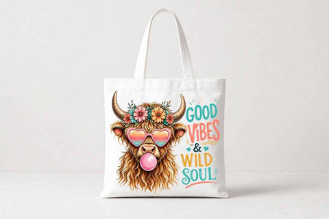 Highland Cow PNG Digital Download | Boho Wild Soul Sublimation Design SVG BillahCrafts 