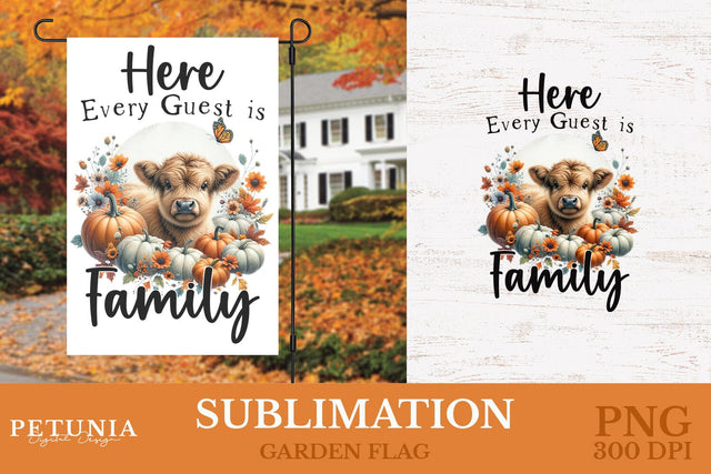 Highland Cow PNG | Garden Flag Sublimation Design Sublimation Petunia Digital Design 