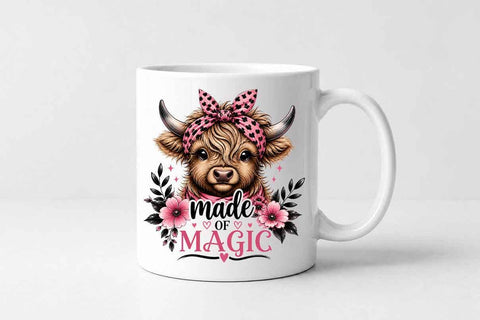 Highland Cow PNG | Made of Magic Sublimation Digital Download SVG BillahCrafts 