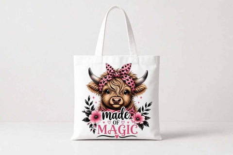 Highland Cow PNG | Made of Magic Sublimation Digital Download SVG BillahCrafts 