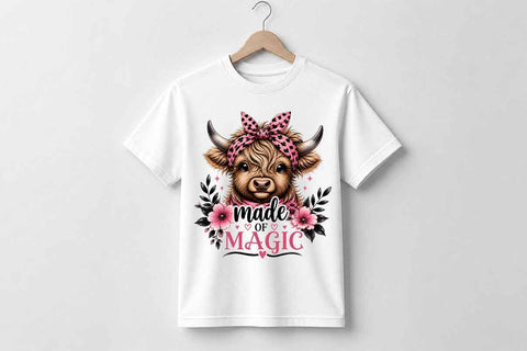 Highland Cow PNG | Made of Magic Sublimation Digital Download SVG BillahCrafts 