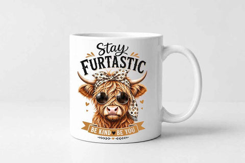 Highland Cow PNG | Stay Furtastic Sublimation Digital Download SVG BillahCrafts 
