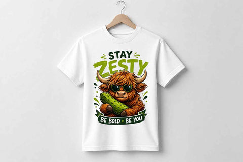 Highland Cow PNG | Stay Zesty Sublimation Digital Download SVG BillahCrafts 