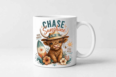 Highland Cow PNG Sublimation Design Cute Western Farm Animal Digital Download SVG BillahCrafts 