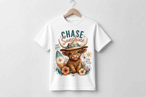 Highland Cow PNG Sublimation Design Cute Western Farm Animal Digital Download SVG BillahCrafts 