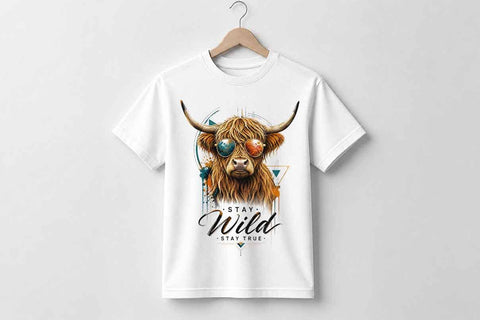 Highland Cow PNG Sublimation Design Digital Download Farm Animal Artwork SVG BillahCrafts 