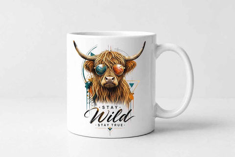 Highland Cow PNG Sublimation Design Digital Download Farm Animal Artwork SVG BillahCrafts 