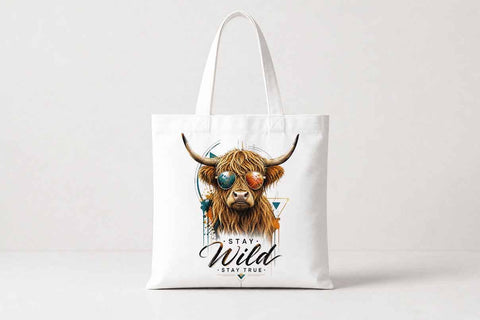 Highland Cow PNG Sublimation Design Digital Download Farm Animal Artwork SVG BillahCrafts 
