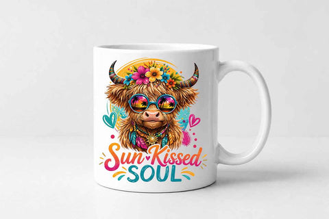 Highland Cow PNG | Sun Kissed Soul Boho Sublimation Download SVG BillahCrafts 