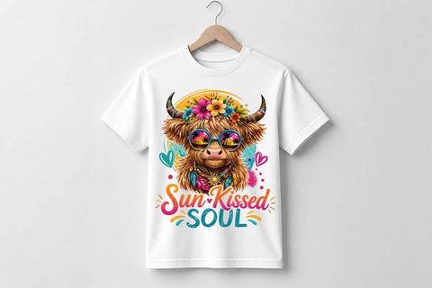 Highland Cow PNG | Sun Kissed Soul Boho Sublimation Download SVG BillahCrafts 