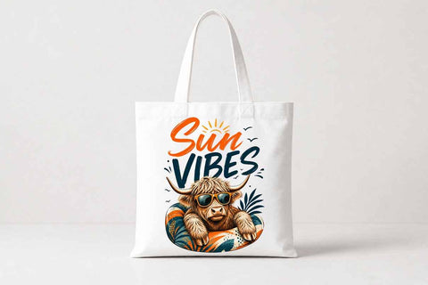 Highland Cow PNG | Sun Vibes Summer Sublimation Download SVG BillahCrafts 