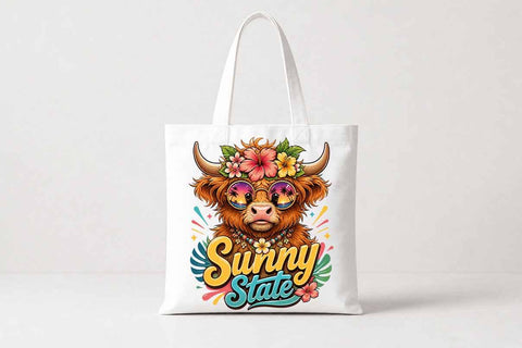 Highland Cow PNG | Sunny State Tropical Sublimation Download SVG BillahCrafts 