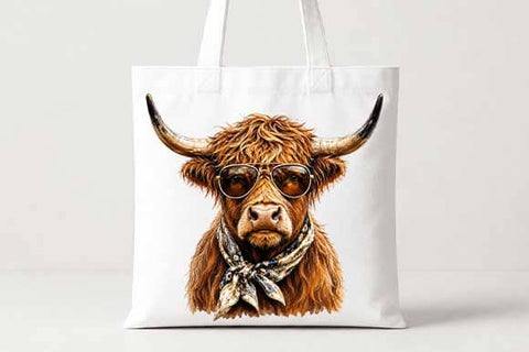 Highland Cow PNG | Western Sunglasses Digital Download SVG BillahCrafts 