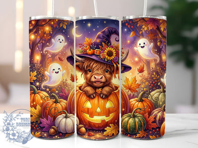 Highland Cow Pumpkin 20oz Tumbler, Highland Cow Pumpkin, Cow Pumpkin, Highland Cow Tumbler, 20oz Tumbler, Pumpkin Tumbler, Fall Tumbler, Tumbler Wrap Sublimation ToriDesigns 