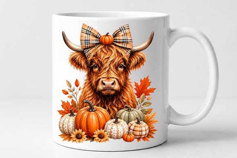 Highland Cow Pumpkin PNG Fall Farmhouse Digital Download SVG BillahCrafts 