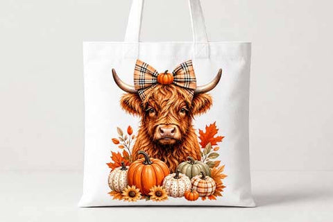 Highland Cow Pumpkin PNG Fall Farmhouse Digital Download SVG BillahCrafts 