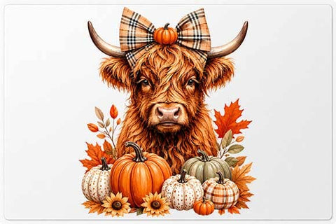Highland Cow Pumpkin PNG Fall Farmhouse Digital Download SVG BillahCrafts 