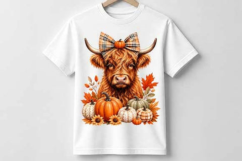Highland Cow Pumpkin PNG Fall Farmhouse Digital Download SVG BillahCrafts 