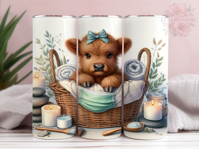 Highland Cow Relax 20oz Tumbler Wrap PNG, Highland Cow Tumbler Png, Straight & Tapered Tumbler Wrap, Instant Digital Download Sublimation Li Zamperini 