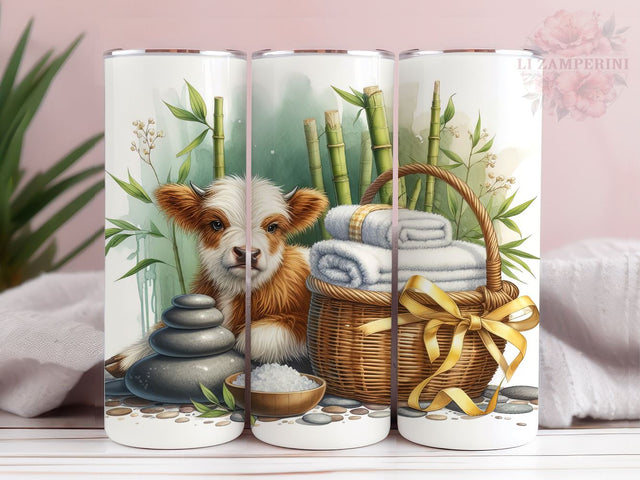Highland Cow Relax 20oz Tumbler Wrap PNG, Highland Cow Tumbler Png, Straight & Tapered Tumbler Wrap, Instant Digital Download Sublimation Li Zamperini 