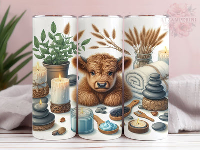 Highland Cow Relax 20oz Tumbler Wrap PNG, Highland Cow Tumbler Png, Straight & Tapered Tumbler Wrap, Instant Digital Download Sublimation Li Zamperini 