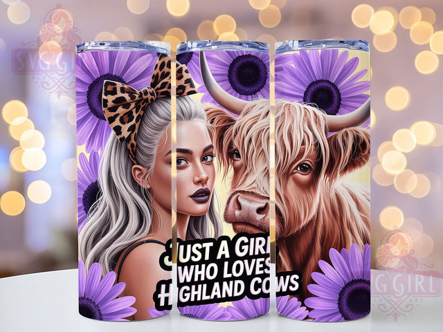 Highland Cow Rustic 20oz Tumbler, Farmhouse Style, Cow Lover, 20oz Sublimation, PNG Design, Rustic Mug, Country Girl Sublimation SvggirlplusArt 