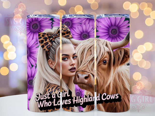Highland Cow Rustic 20oz Tumbler, Farmhouse Style, Cow Lover, 20oz Sublimation, PNG Design, Rustic Mug, Country Girl Sublimation SvggirlplusArt 